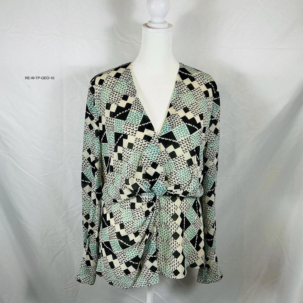 Reiss Women's Livinia Geometric Top Size 10